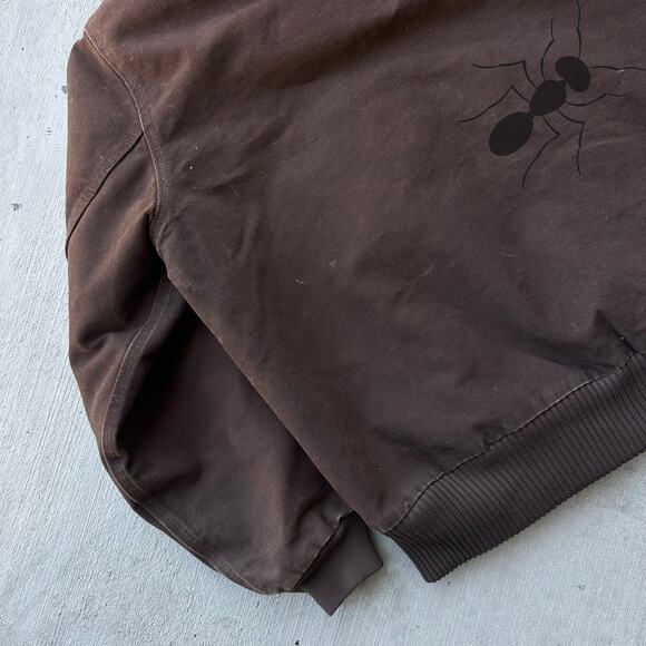 Vintage Y2K Carhartt J130 DKB brown hooded work wear jacket - Picture 7 of 8